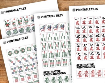 Fichas imprimibles de Mahjong americano (Mah-Jongg)