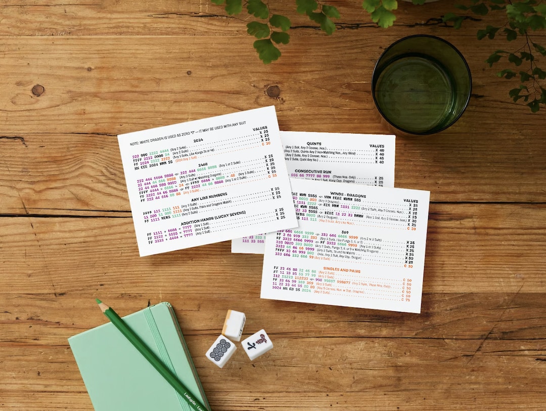 2024 American Mah Jongg Card, Color-blind Accessible printable PDF - Etsy