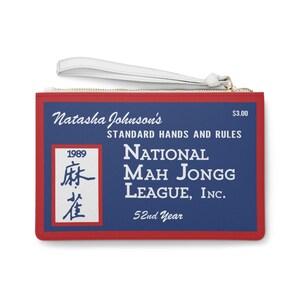 Cartera de cartas de Mahjong vintage/retro personalizada, personalizada con nombre y año