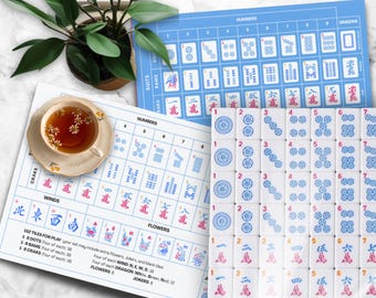 American Mah Jongg Tile Guide for Pink Amazon Tiles (Brand: Gustaria Blue) – Printable PDF