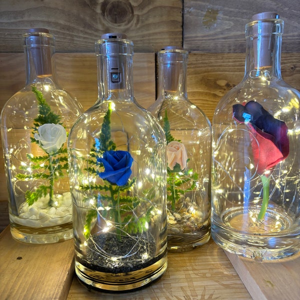 Wedding Flower Glass Bottle Table Centrepiece LED