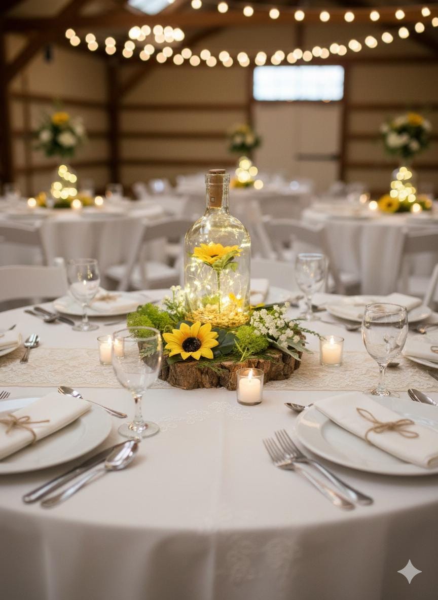 Sunflower Rustic Table Centrepiece