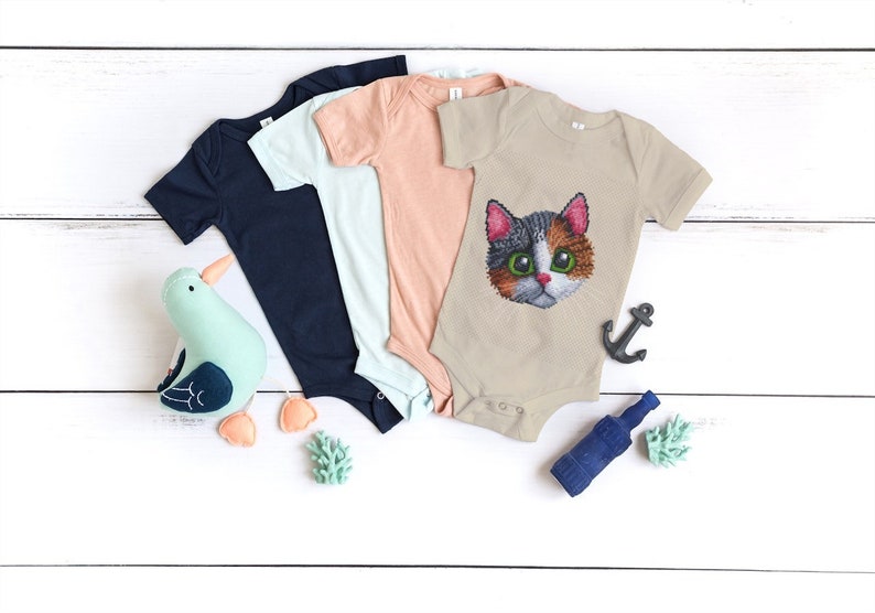 PDF scheme of cross-stitching. Kitten. cross stitch a kitten. Embroidery for children image 3