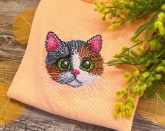 PDF scheme of cross-stitching. Kitten. cross stitch a kitten. Embroidery for children