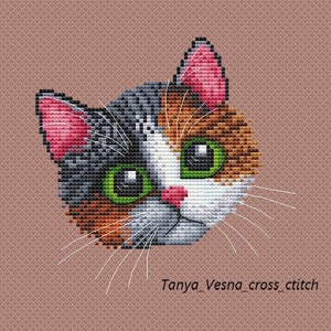 PDF scheme of cross-stitching. Kitten. cross stitch a kitten. Embroidery for children zdjęcie 6