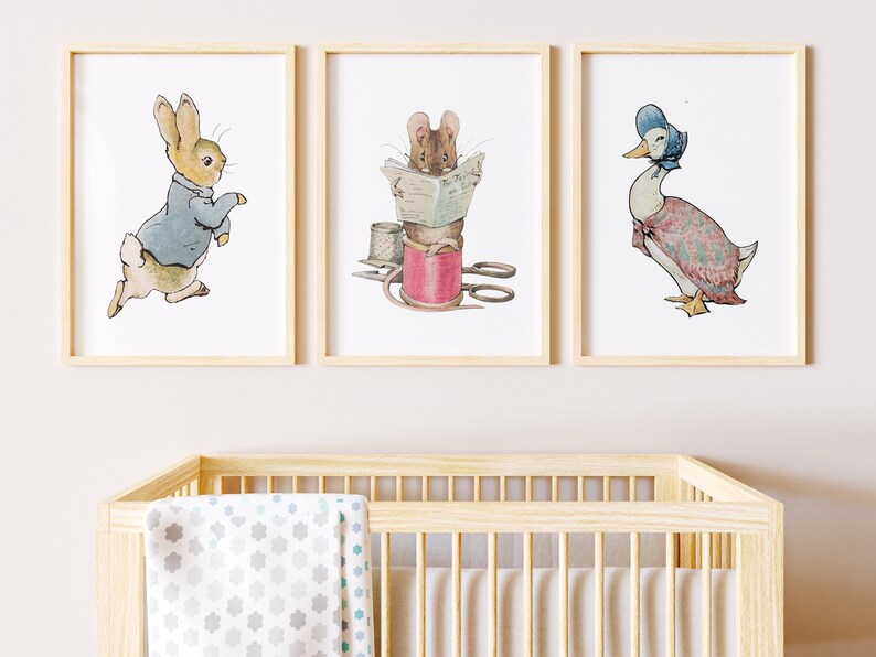 Beatrix Potter Peter Rabbit Nursery Wall Art Prints, Set of 6 Digital ...
