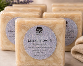 Lavender Swirl Goat Milk Soap | Artisan Soap Bar | Lavender Scented Soap | Relaxing Goat Milk Soap | Natural Bath Soap | Handmade Gift