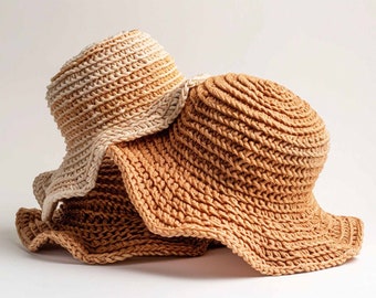 Vintage Style Straw Hat-Summer Straw Hat-gift for her