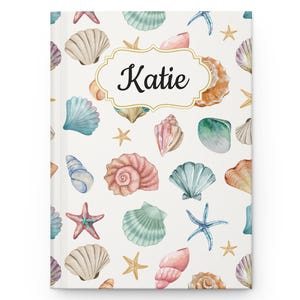 Carnet cartonné personnalisé style coquillage karité, carnet de notes sirène, agenda personnalisé, cadeaux pour meilleure amie, fille, agenda mat