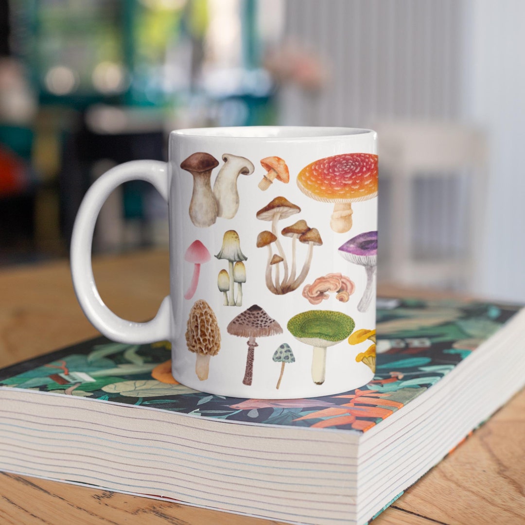 Mycology Watercolor Mushroom Mug Lead and BPA Free, Christmas Gift