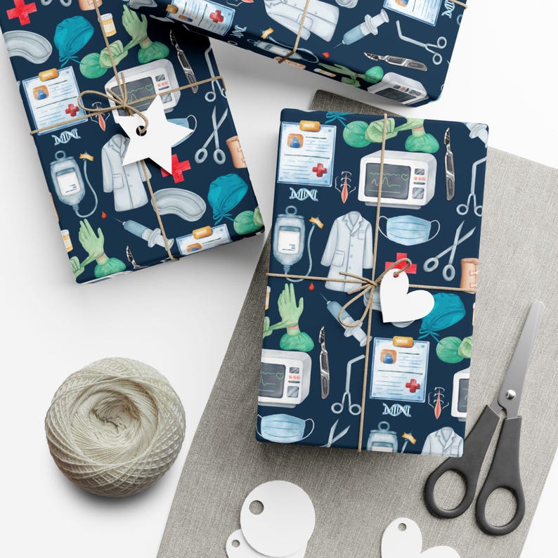 healthcare gift wrapping paper