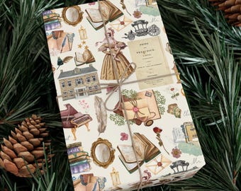 Carta da regalo Jane Austen, carta da regalo Orgoglio e pregiudizio, carta da regalo natalizia vintage, carta da regalo Cottagecore, carta da regalo Regency