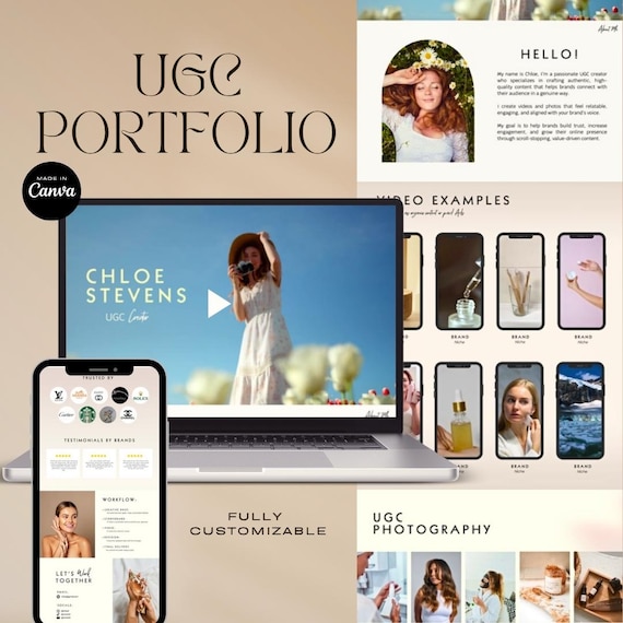 Canva UGC Portfolio Template: Content Creator Website & Media Kit (Digital Download)