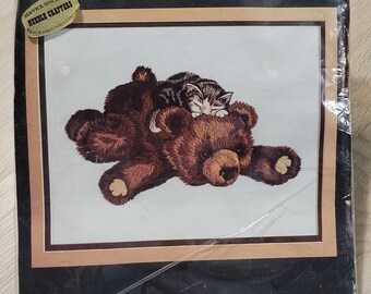 Teddy Bear and Kitten Embroidery Kit