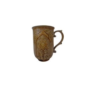 Vintage Art Design Tea/Coffee Mug, Ceramic Brown mug