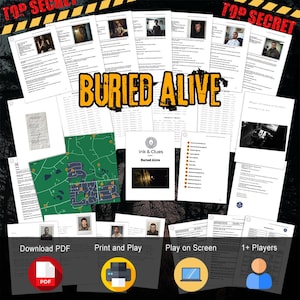 Buried Alive - Printable Murder Mystery Game, Downloadable Unsolved Mystery Detective Game, Home Escape Room Game, True Crime Cold Case File