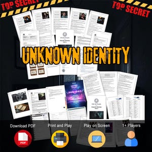 Unknown Identity - Printable Mystery Game Kit, Downloadable Unsolved Case Game, Escape Room Game, True Crime Cold Case File