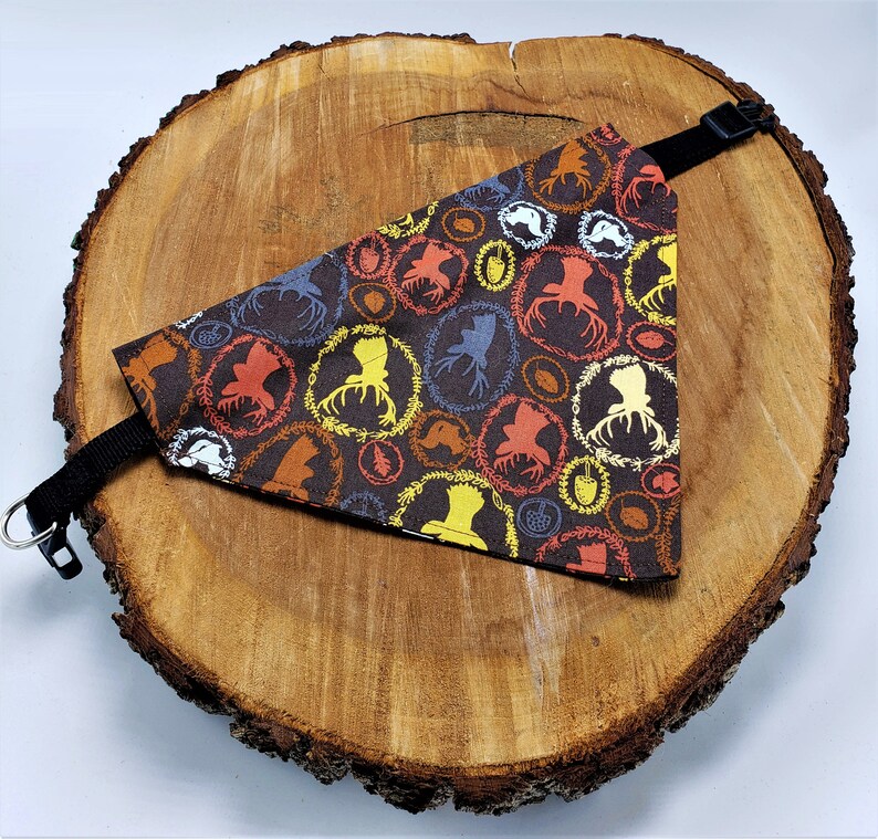 Forest Print Deer Squirrel Acorn Dog Bandana Over the Collar Pet Scarf Cat Bandana Custom Dog Neckerchief