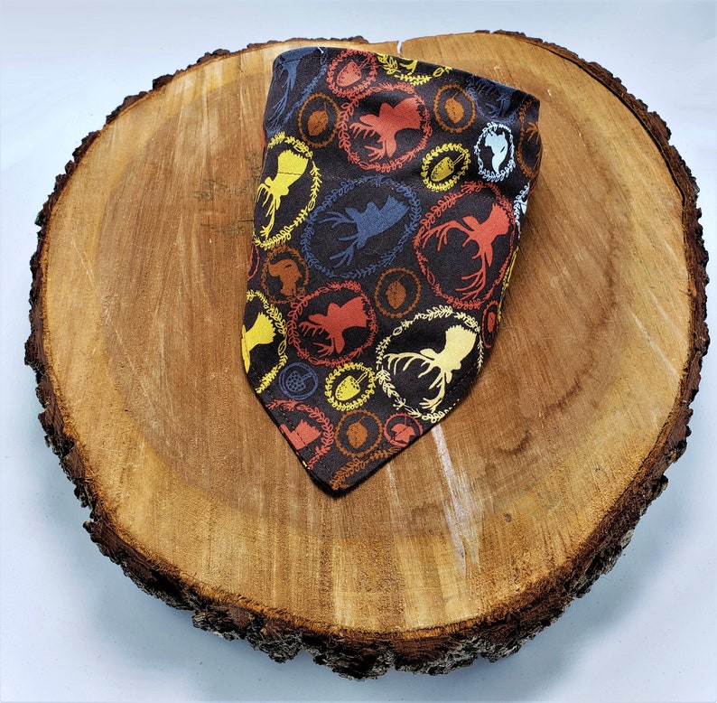 Forest Print Deer Squirrel Acorn Dog Bandana Over the Collar Pet Scarf Cat Bandana Custom Dog Neckerchief