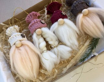 Handmade Macrame Christmas Gnome Ornament – Boho Tree Decoration Scandinavian Xmas Decor