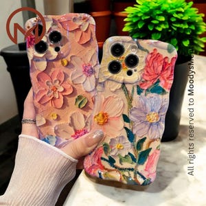 Custodia per telefono con pittura a olio per iPhone 14/13/12/11 Pro Max - Custodia artistica per iPhone, regalo alla moda per le donne, custodia protettiva unica