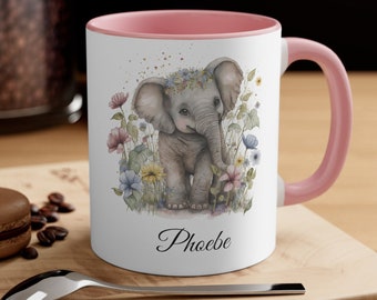 Personalized Elephant Gift Mug Mothers Day Gift Birthday Gift Coffee Mug Best Gift for Her Friend Gift Holiday Gift