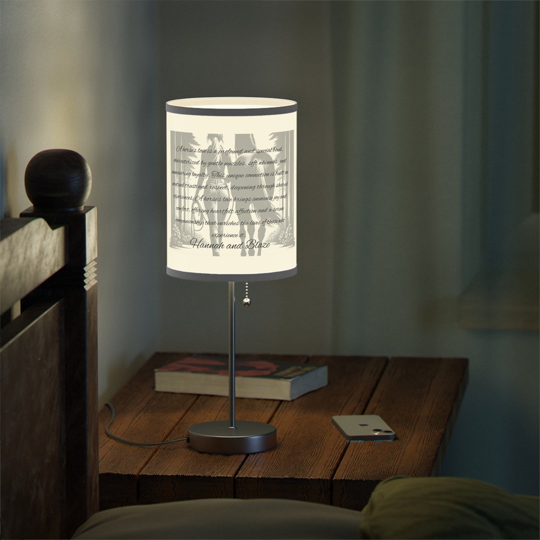 Personalized Horse and Rider Lamp With Stand, Lighting, Bedside Lamp ...