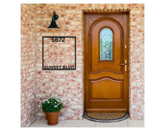 Modern Metal House Number Sign, Floating Address Plaque