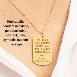 Dog tag necklace Son dog tag personalized engraved necklace Custom quote dog tags Mens military dog tag Initial necklace Boyfriend necklace