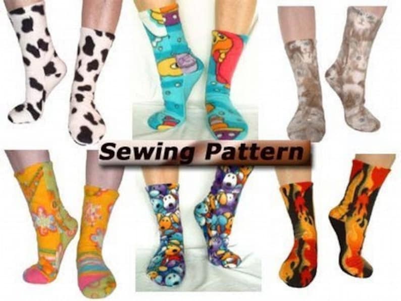 Fleece Socks PDF Full Size Sewing Pattern Instant DownloadFleece Socks PDF Full Size Sewing Pattern Adult Children Instant Download image 3