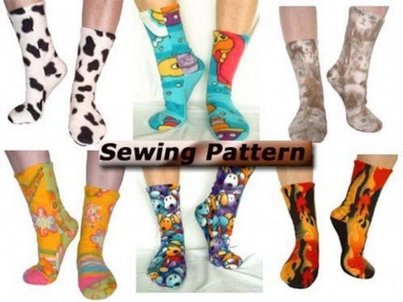 Fleece Socks PDF Full Size Sewing Pattern Instant Downloadfleece Socks