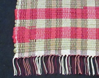 Rag Rug "Rhubarb and Roses"  long runner