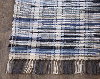 Rag Rug "Tradition in Blue XX "   OOAK