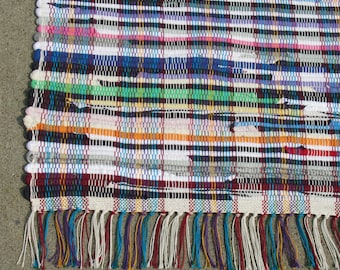Rag Rug  Kindergarten Roundup "Thor" Hit or Miss pattern Long Foor Runner