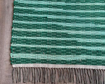 Rag Rug "Arctic Tundra" OOAK Wool Rag Rug