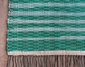 Rag Rug "Signs of Spring" OOAK Wool Rag Rug