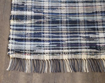 Rag Rug "Tradition in Blue III "   OOAK
