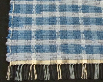 Rag Rug "Blue Moss the Lesser "   OOAK