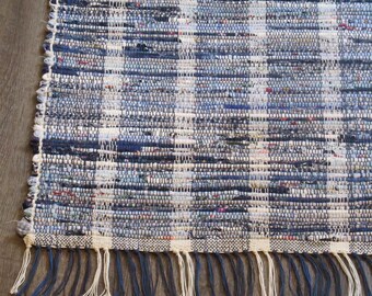 Rag Rug "Tradition in Blue VIII "   OOAK