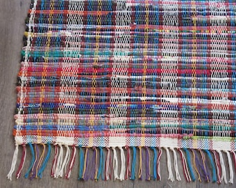 Rag Rug "Tradition in Rainbows VII "    OOAK