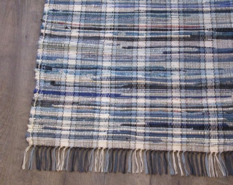 Rag Rug "Tradition in Blue XI "   OOAK