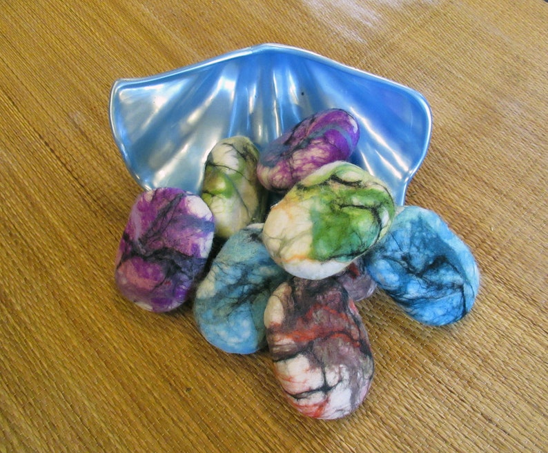 Felted Bath Soap in Palettes of Green, Blue, Purple or Reddish Brown image 1