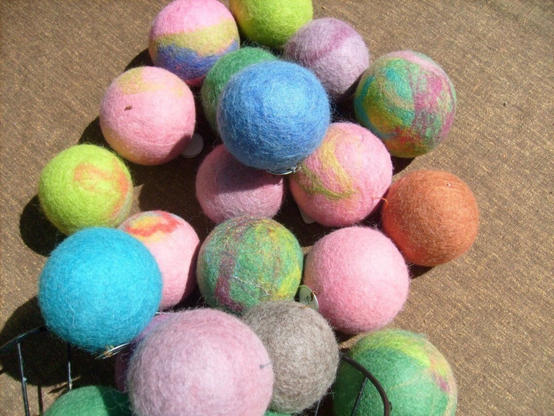 Wooly Balls, Felted Wool Balls, Fun for Cats, Dogs and Kids of All Ages