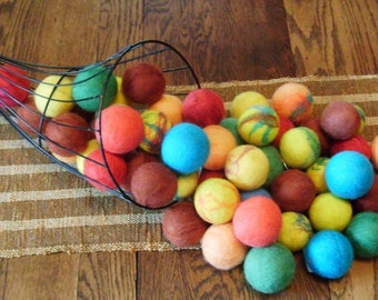 Felted Wool Balls with Jingle Bell Toys