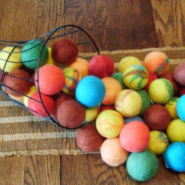 Felted Wool Balls with Jingle Bell Toys