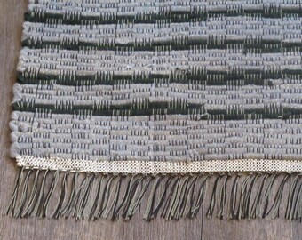 Rag Rug "Guacamole Salad" OOAK Wool Rag Rug