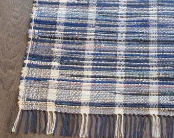 Rag Rug "Tradition in Blue A "   OOAK