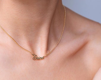 Custom Name Necklace, Elegant Curb Chain, Personalized Gift