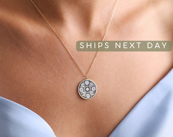 14k Gold Moon Phases Necklace, Family , Mothers Day Gift, Birthday Gift, Bridesmaid Gifts, Crescent Moon Necklace, Gift to Mom