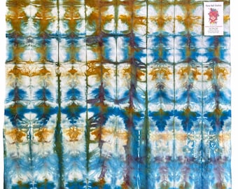 Ice Dyed Cotton Fabric, Abstract Shibori Style (21x22 inch)